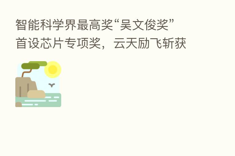 智能科学界   高奖“吴文俊奖”首设芯片专项奖，云天励飞斩获一等奖