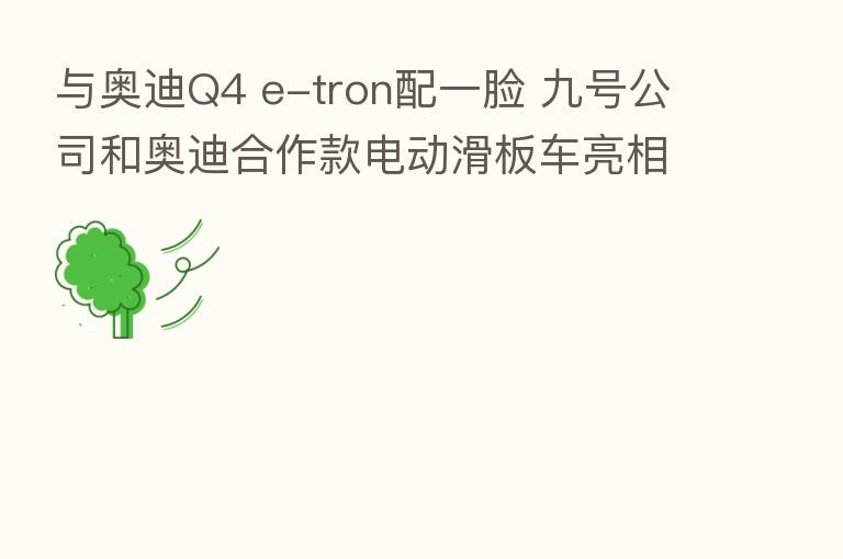 与奥迪Q4 e-tron配一脸 九号公司和奥迪合作款电动滑板车亮相