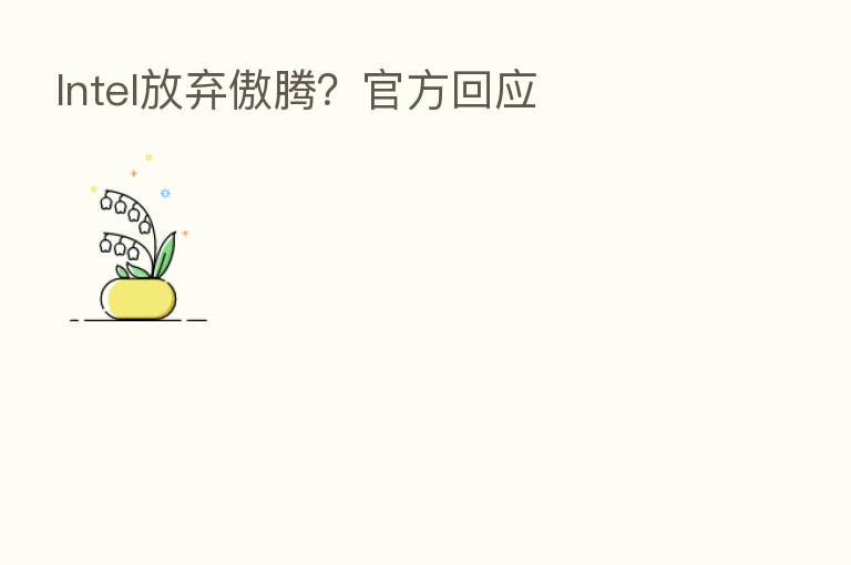 Intel放弃傲腾？官方回应