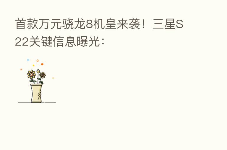首款万元骁龙8机皇来袭!三星S22关键信息曝光: