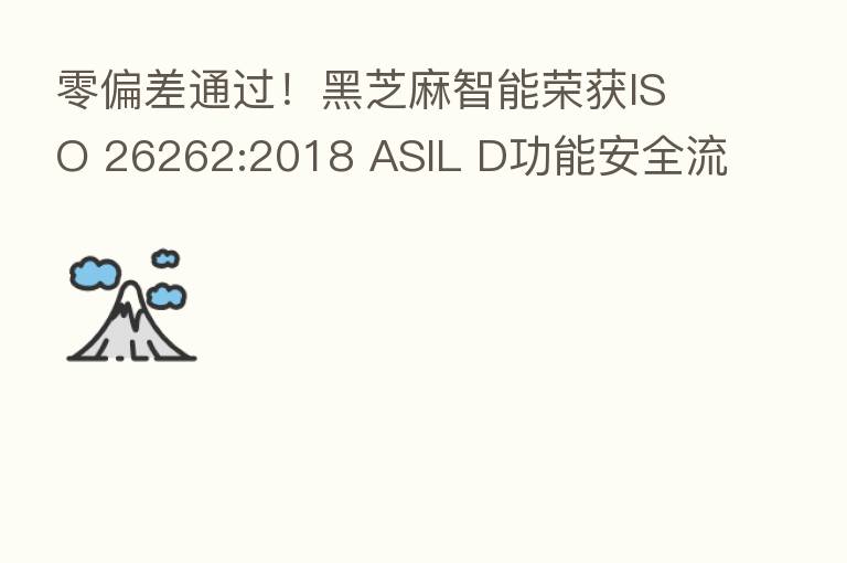 零偏差通过！黑芝麻智能荣获ISO 26262:2018 ASIL D功能安全流程认证证书