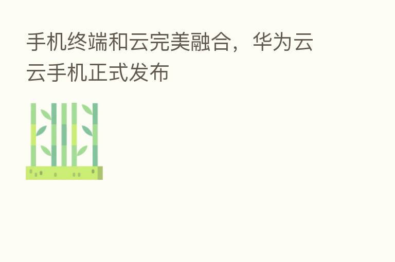 手机终端和云完美 ,华为云云手机正式发布