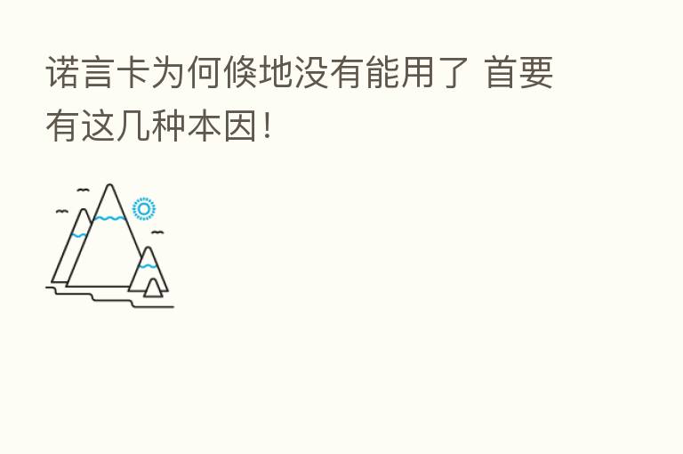 诺言卡为何倏地没有能用了 首要有这几种本因！