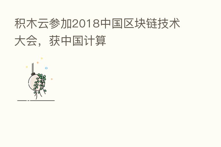 积木云参加2018中国区块链技术大会,获中国计算
