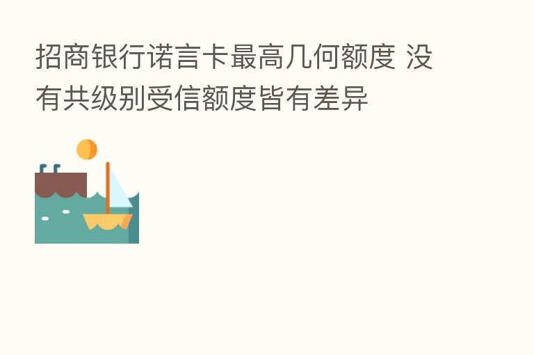 招商银行诺言卡   高几何额度 没有共级别受信额度皆有差异