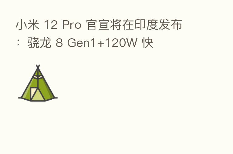 小米 12 Pro 官宣将在印度发布：骁龙 8 Gen1+120W 快