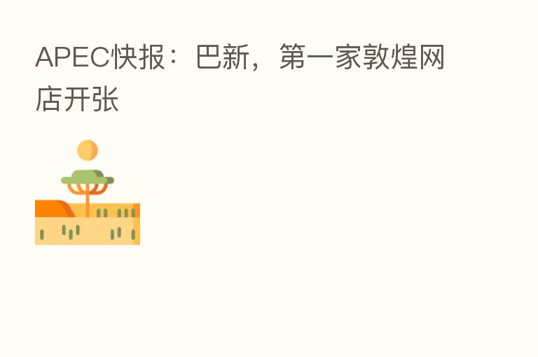 APEC快报：巴新，   一家敦煌网店开张