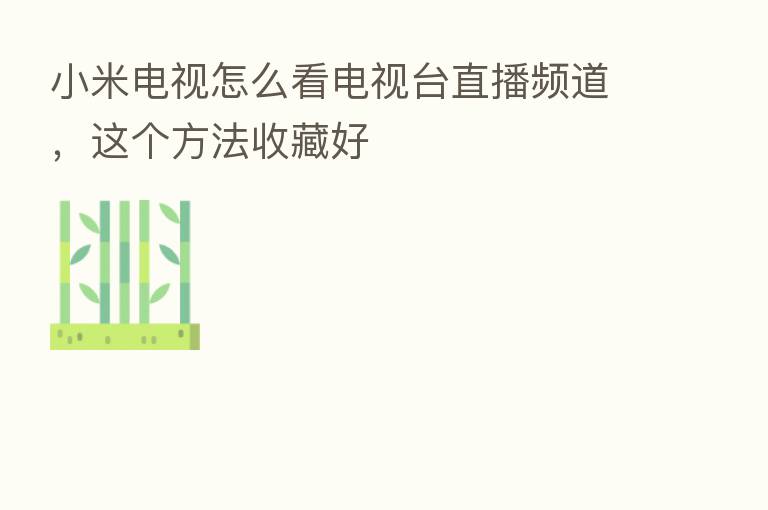 小米电视怎么看电视台直播频道,这个方法收藏好