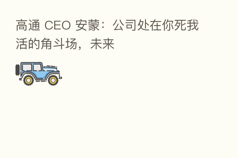 高通 CEO 安蒙：公司处在你死我活的角斗场，未来
