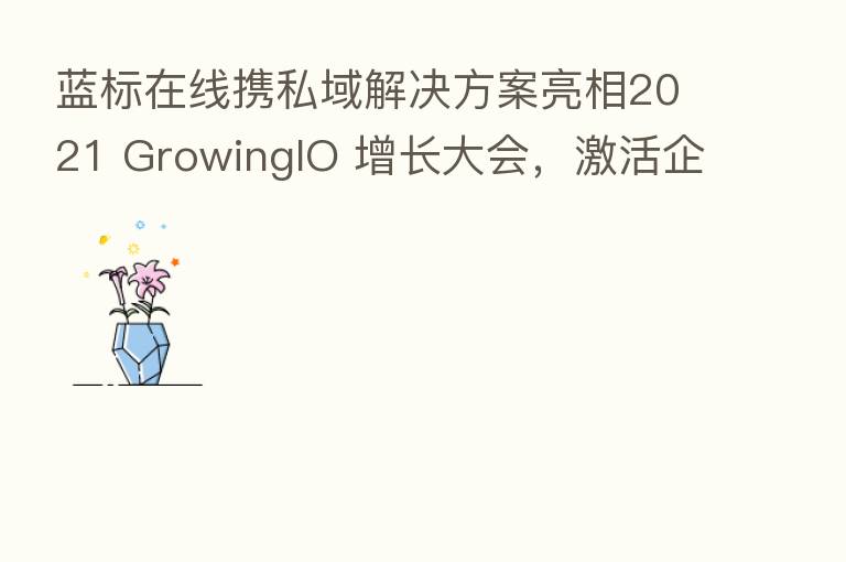 蓝标在线携私域解决方案亮相2021 GrowingIO 增长大会,激活企微场景下的私域用户价值!