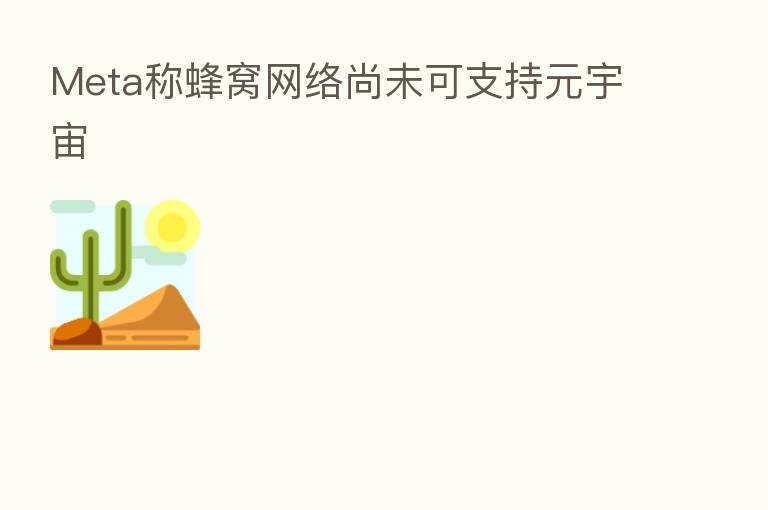 Meta称蜂窝网络尚未可支持元宇宙
