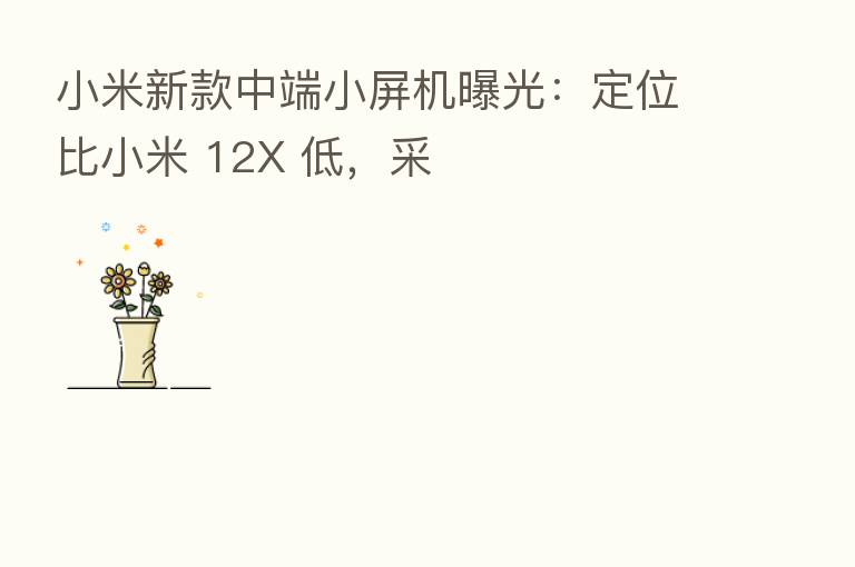 小米新款中端小屏机曝光:定位比小米 12X 低,采