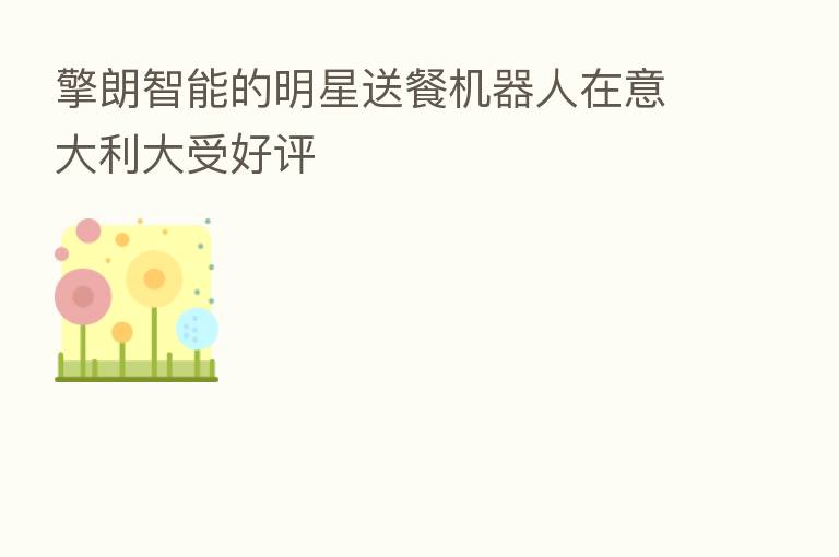 擎朗智能的明星送餐机器人在意大利大受好评