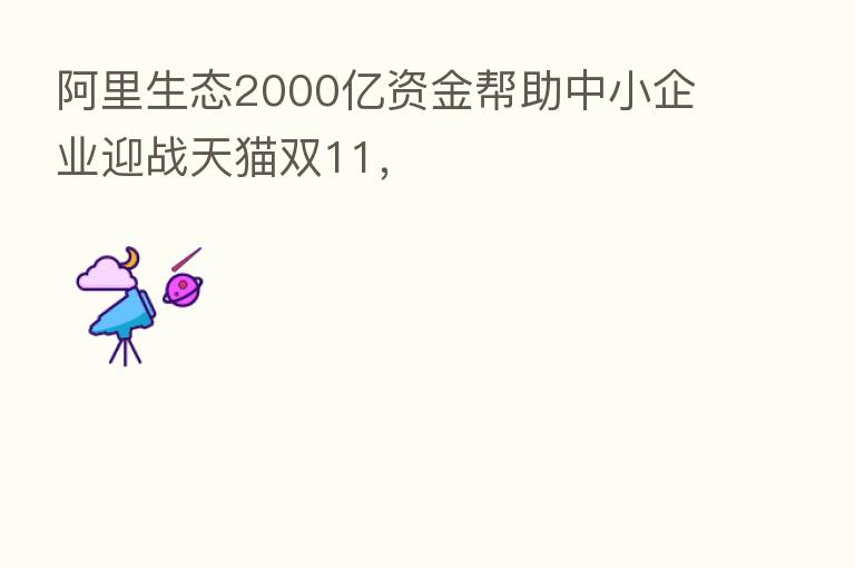 阿里生态2000亿资金帮助中小企业迎战天猫双11，