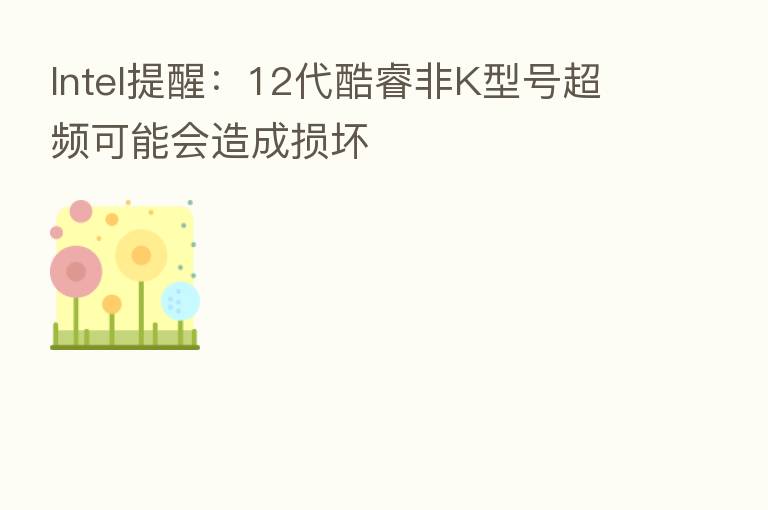 Intel提醒：12代酷睿非K型号超频可能会造成损坏