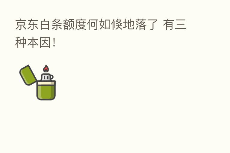 京东白条额度何如倏地落了 有三种本因！