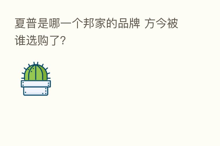 夏普是哪一个邦家的品牌 方今被谁选购了？
