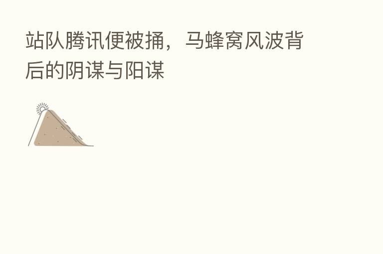 站队腾讯便被捅,马蜂窝风波背后的阴谋与阳谋