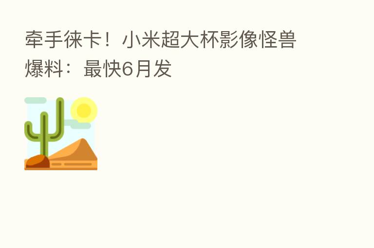 牵手徕卡！小米超大杯影像怪兽爆料：   快6月发
