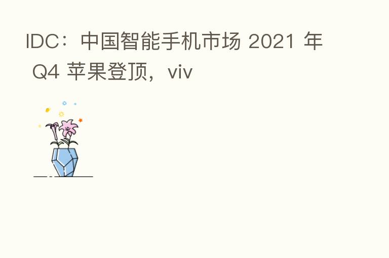 IDC：中国智能手机市场 2021 年 Q4 苹果登顶，viv