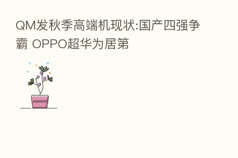 QM发秋季高端机现状:国产四强争霸 OPPO超华为居