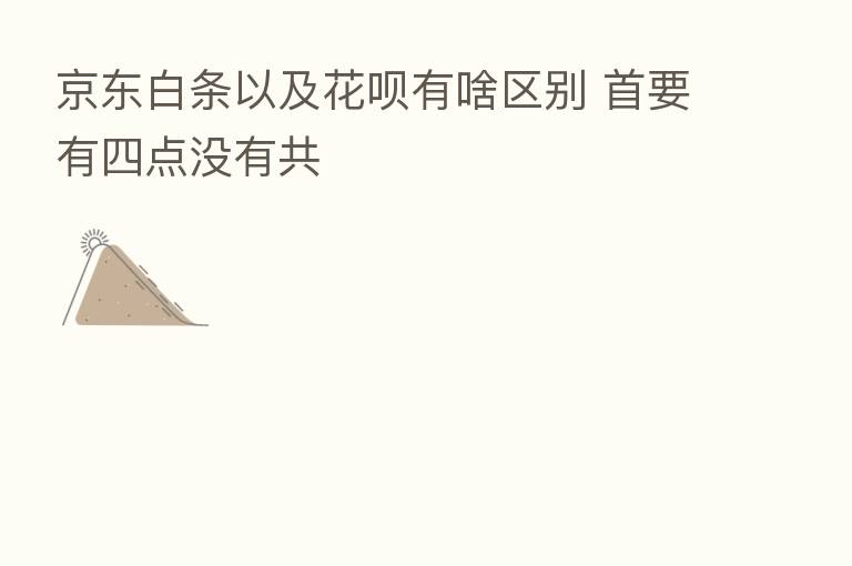 京东白条以及花呗有啥区别 首要有四点没有共