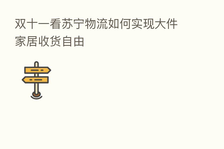双十一看苏宁物流如何实现大件家居收货自由