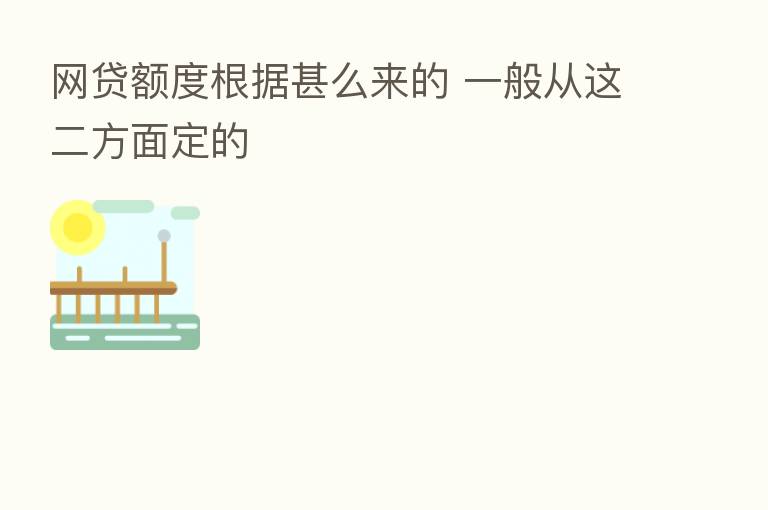 网贷额度根据甚么来的 一般从这二方面定的