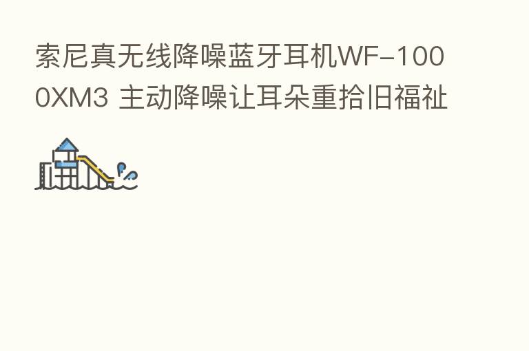 索尼真无线降噪蓝牙耳机WF-1000XM3 主动降噪让耳朵重拾旧福祉