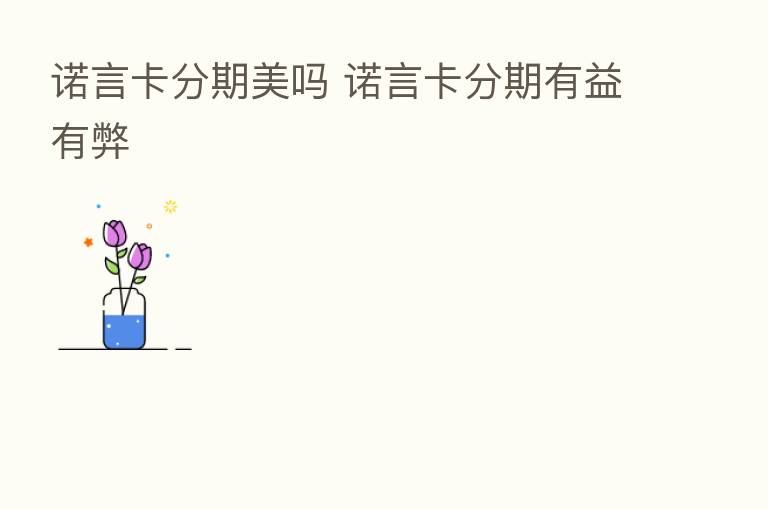 诺言卡分期美吗 诺言卡分期有益有弊