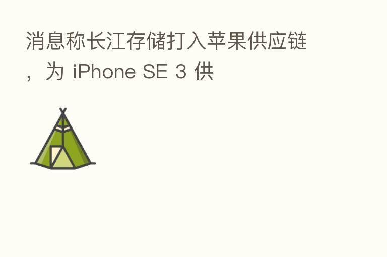 消息称长江存储打入苹果供应链，为 iPhone SE 3 供