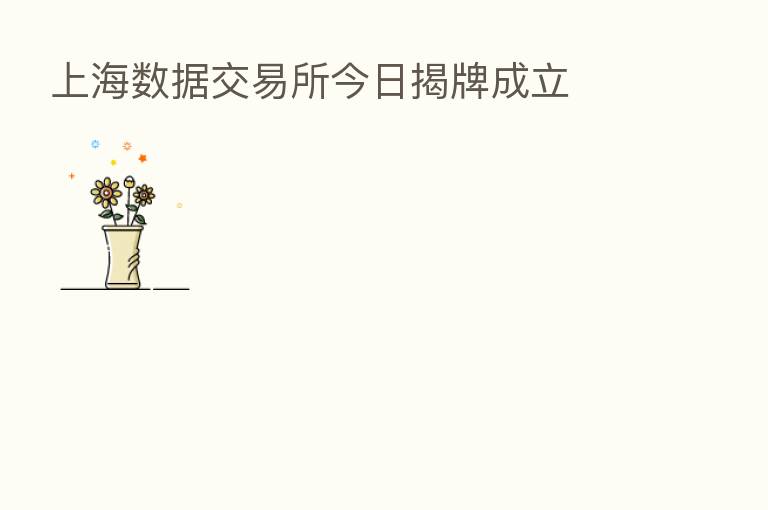 上海数据交易所今日揭牌成立