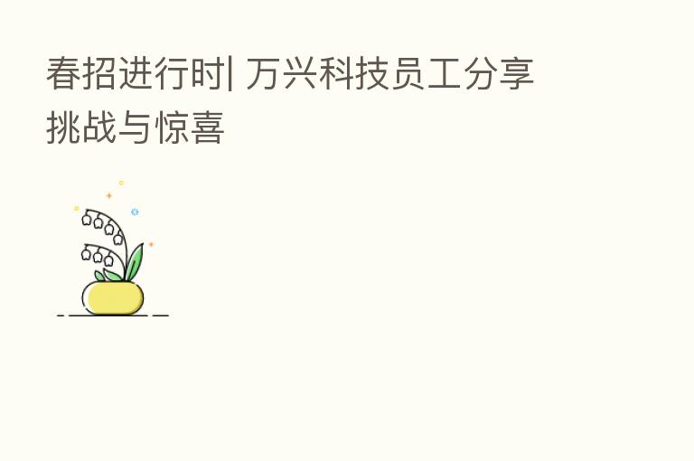 春招进行时| 万兴科技员工      挑战与惊喜
