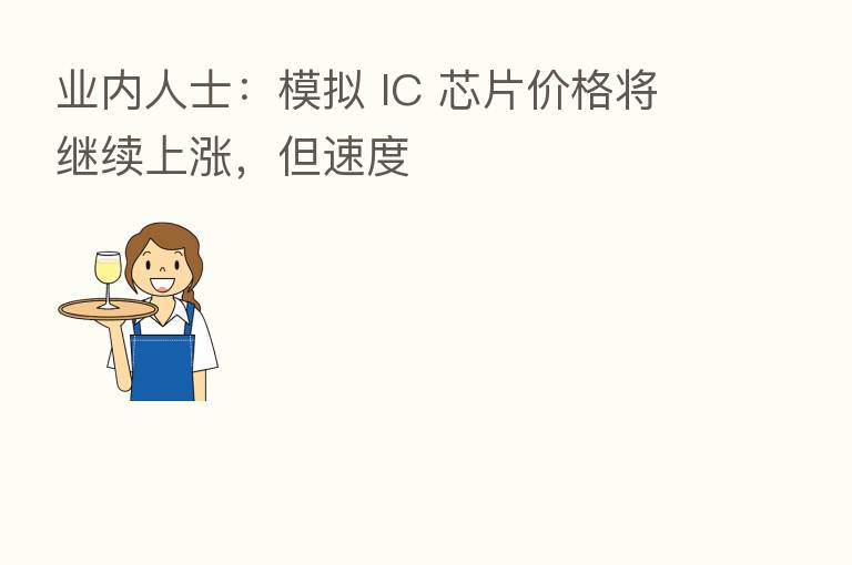 业内人士：模拟 IC 芯片价格将继续上涨，但速度