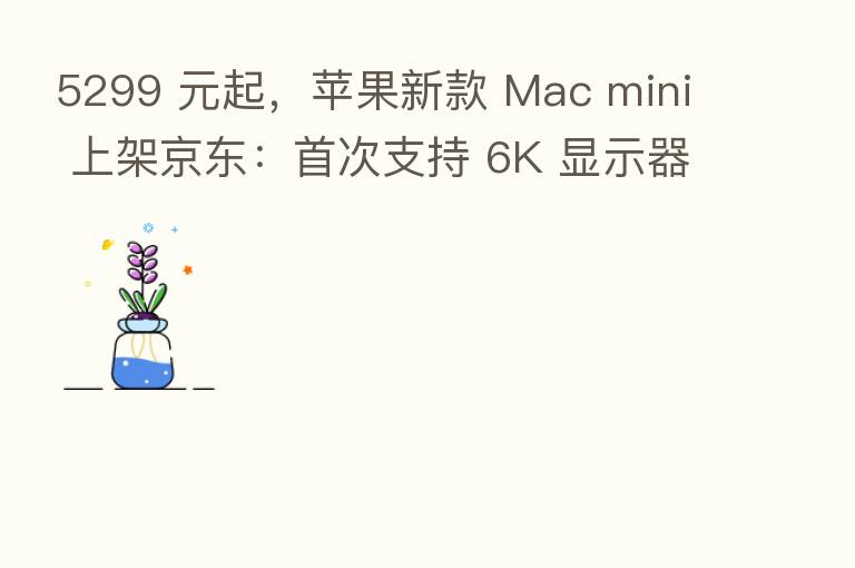 5299 元起，苹果新款 Mac mini 上架京东：首次支持 6K 显示器，配备自研 M1 芯片
