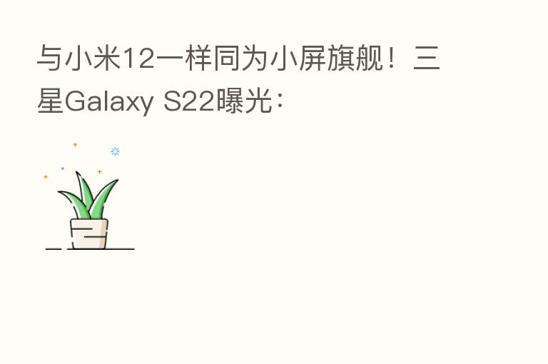与小米12一样同为小屏旗舰！三星Galaxy S22曝光：