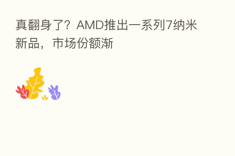 真翻身了？AMD推出一系列7纳米新品，市场份额渐