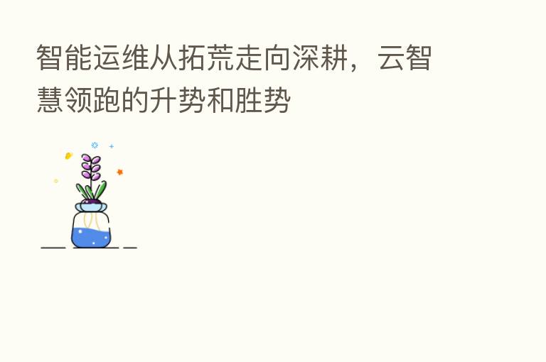 智能运维从拓荒走向深耕，云智慧领跑的升势和胜势