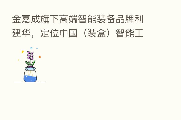 金嘉成旗下高端智能装备品牌利建华,定位中国(装盒)智能工厂装备制造商!