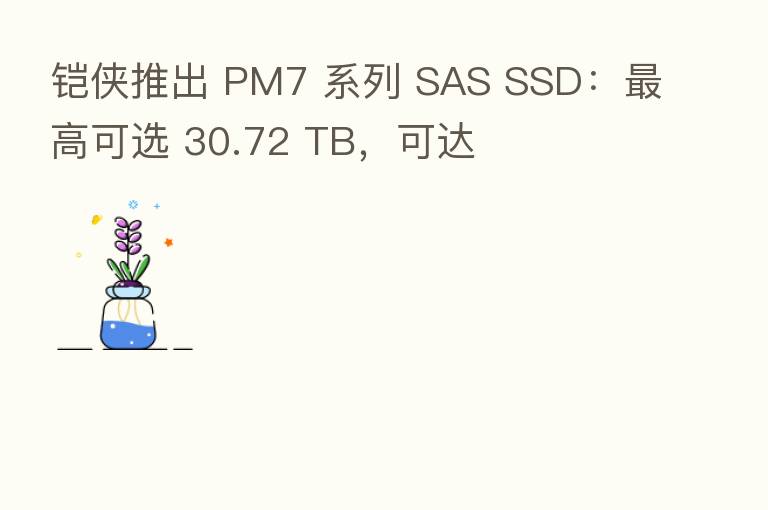 铠侠推出 PM7 系列 SAS SSD: 高可选 30.72 TB,可达