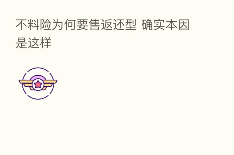 不料险为何要售返还型 确实本因是这样