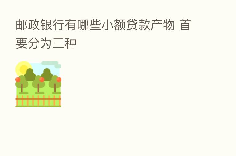 邮政银行有哪些小额贷款产物 首要分为三种