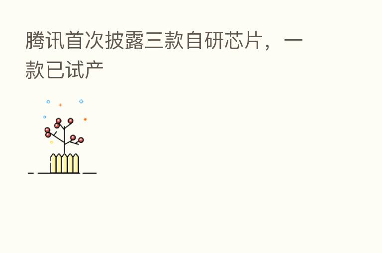 腾讯首次披露三款自研芯片，一款已试产