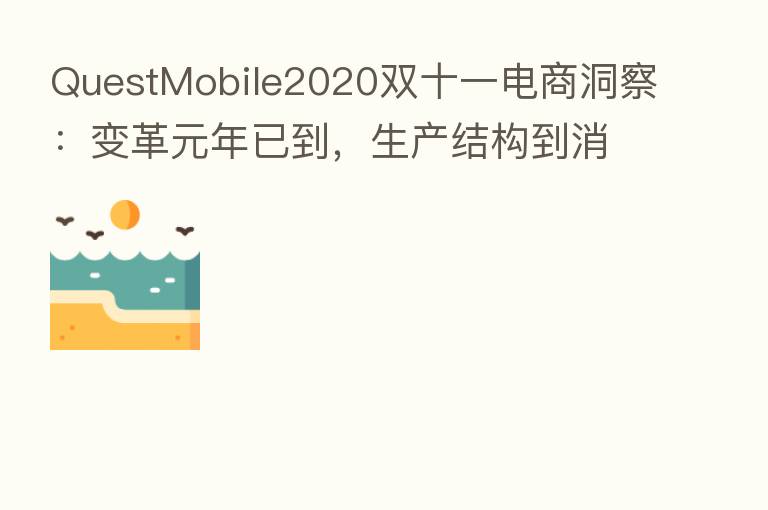 QuestMobile2020双十一电商洞察：变革元年已到，生产结构到消费者心智正在改变
