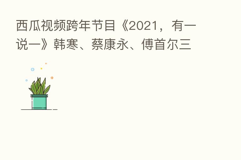 西瓜视频跨年节目《2021，有一说一》韩寒、蔡康永、傅首尔三位真话嘉宾引发热议