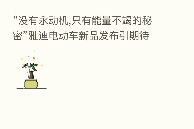 “没有永动机,只有能量不竭的秘密”雅迪电动车新品发布引期待
