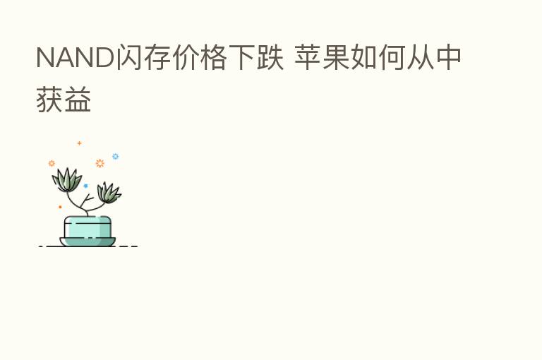 NAND闪存价格下跌 苹果如何从中获益