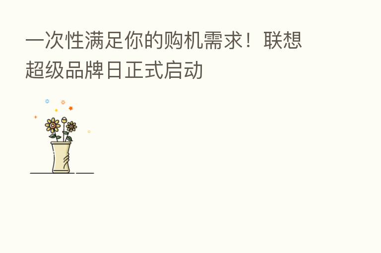 一次性满足你的购机需求！联想超级品牌日正式启动