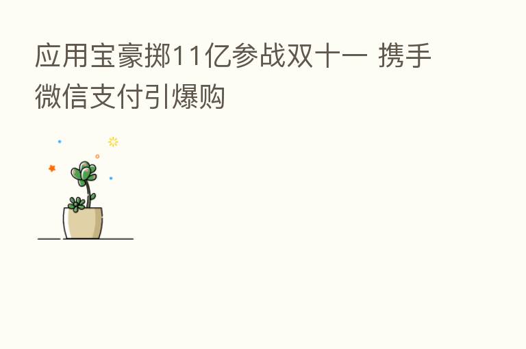 应用宝豪掷11亿参战双十一 携手微信支付引爆购
