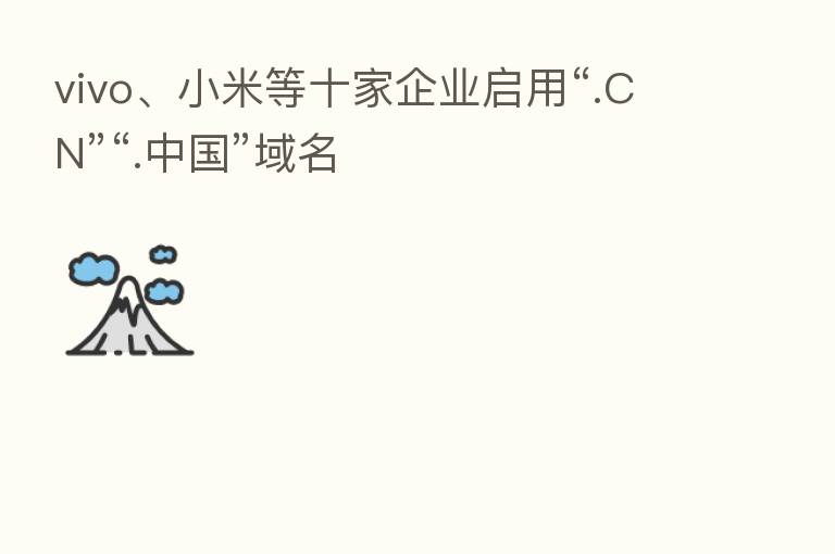 vivo、小米等十家企业启用“.CN”“.中国”域名